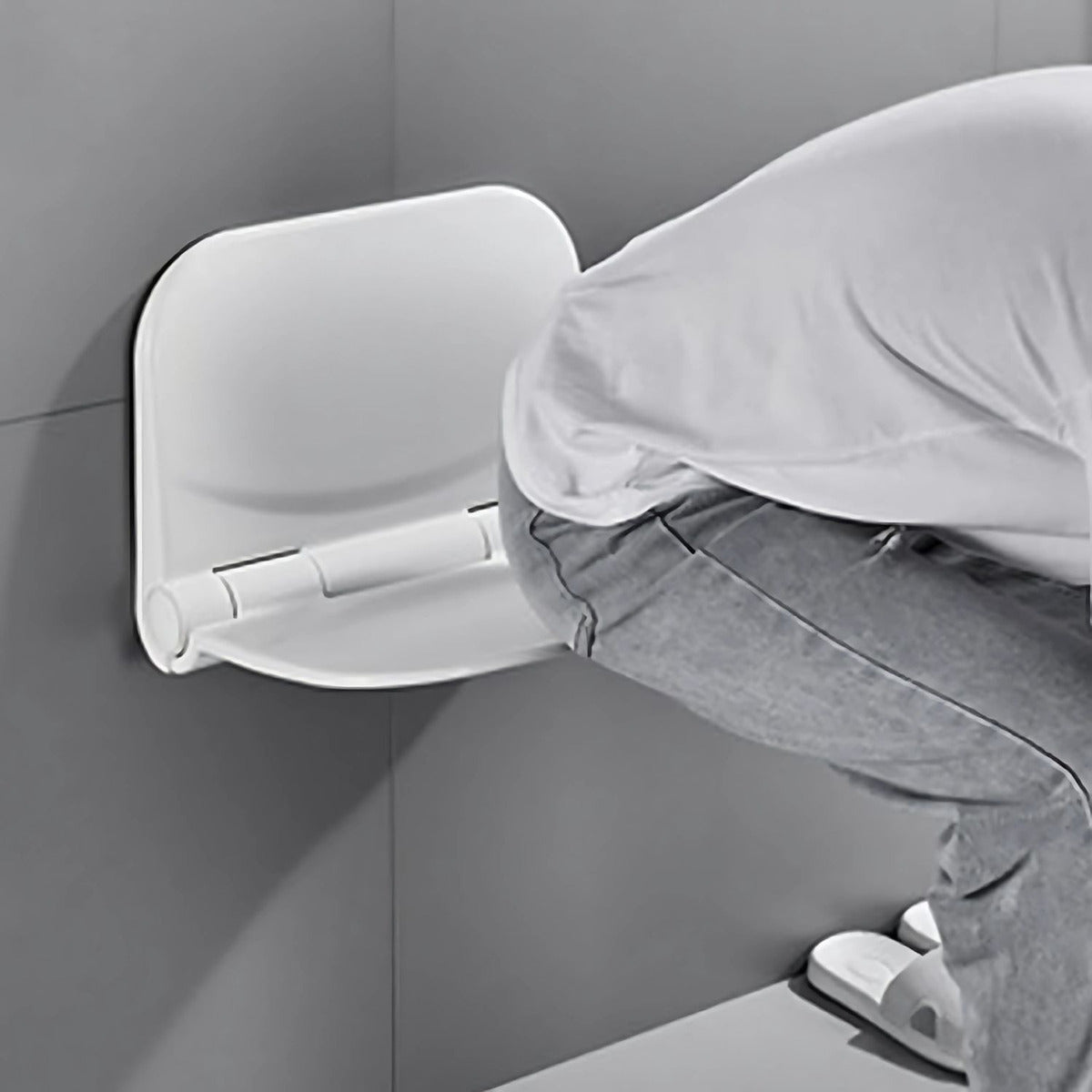 Silla Plegable para Baño -Ducha Blanco - Alta Resistencia 110 kg, Abatible