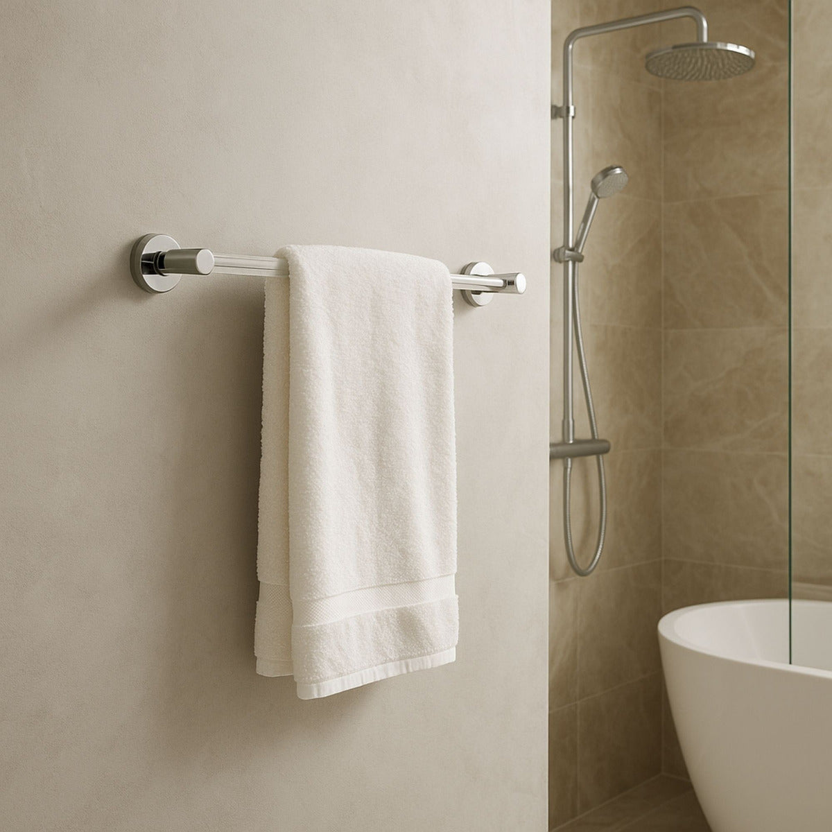 Toallero Barra Salento ABS Cromado Acabado Brillante