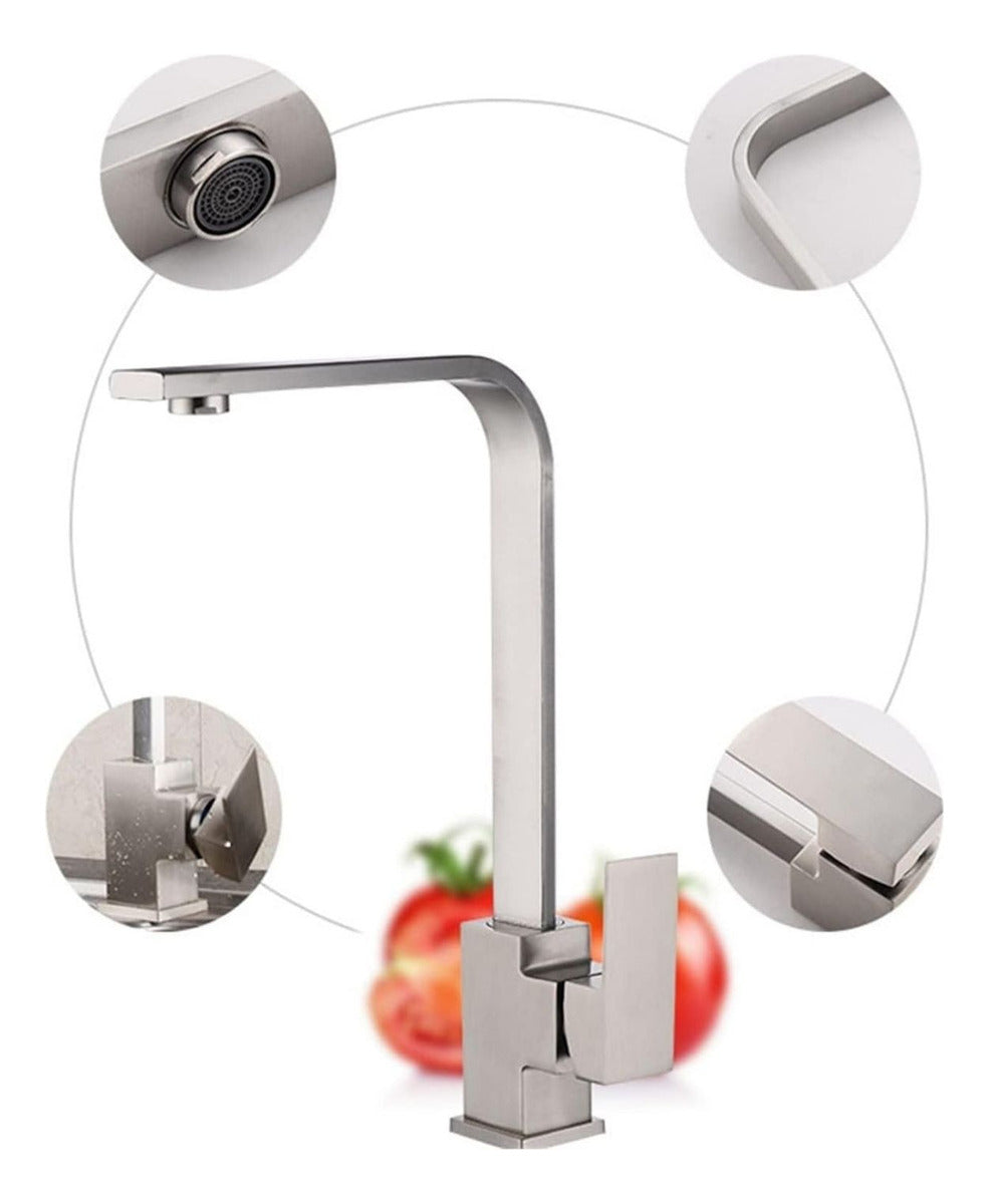 Grifer¡a Lavaplatos Monocontrol Tipo L Satinada Alta Calidad