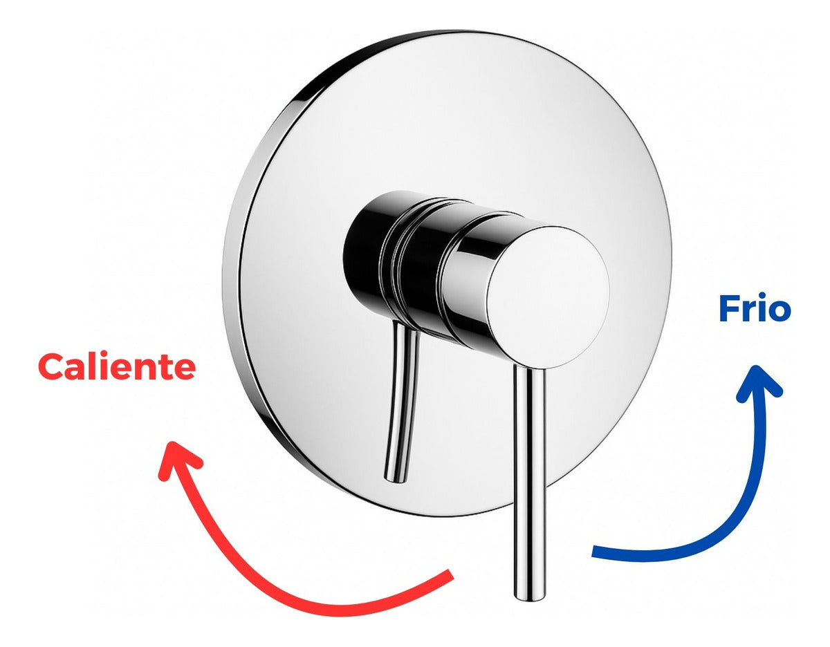 Griferia Ducha Monocontrol Redonda Cromo Brillante Lujo