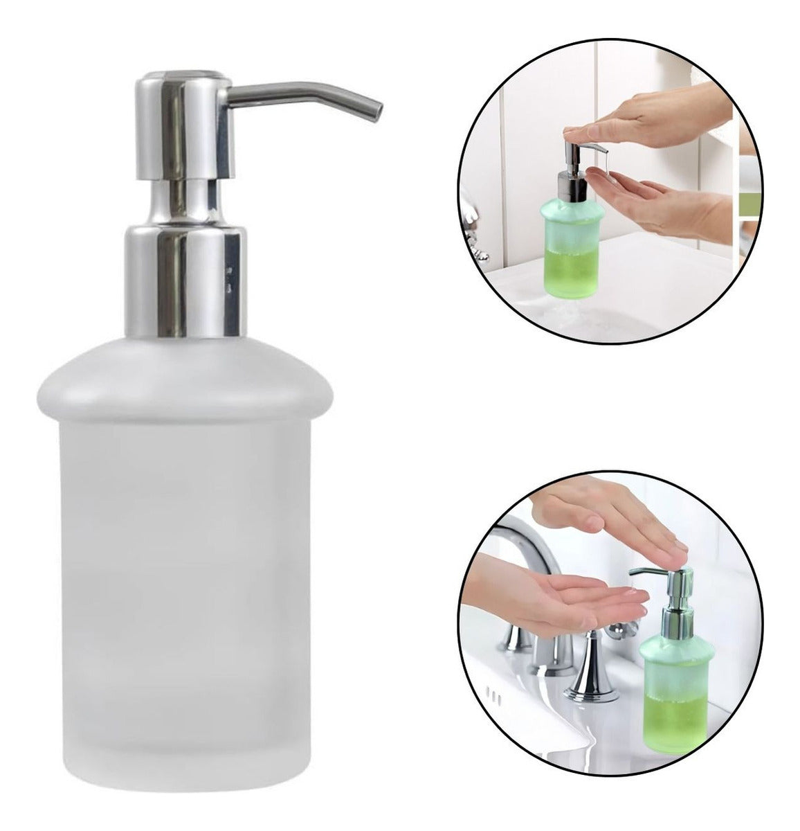 Dispensador de Jab¢n de Lujo de Mesa con Vaso de Cristal