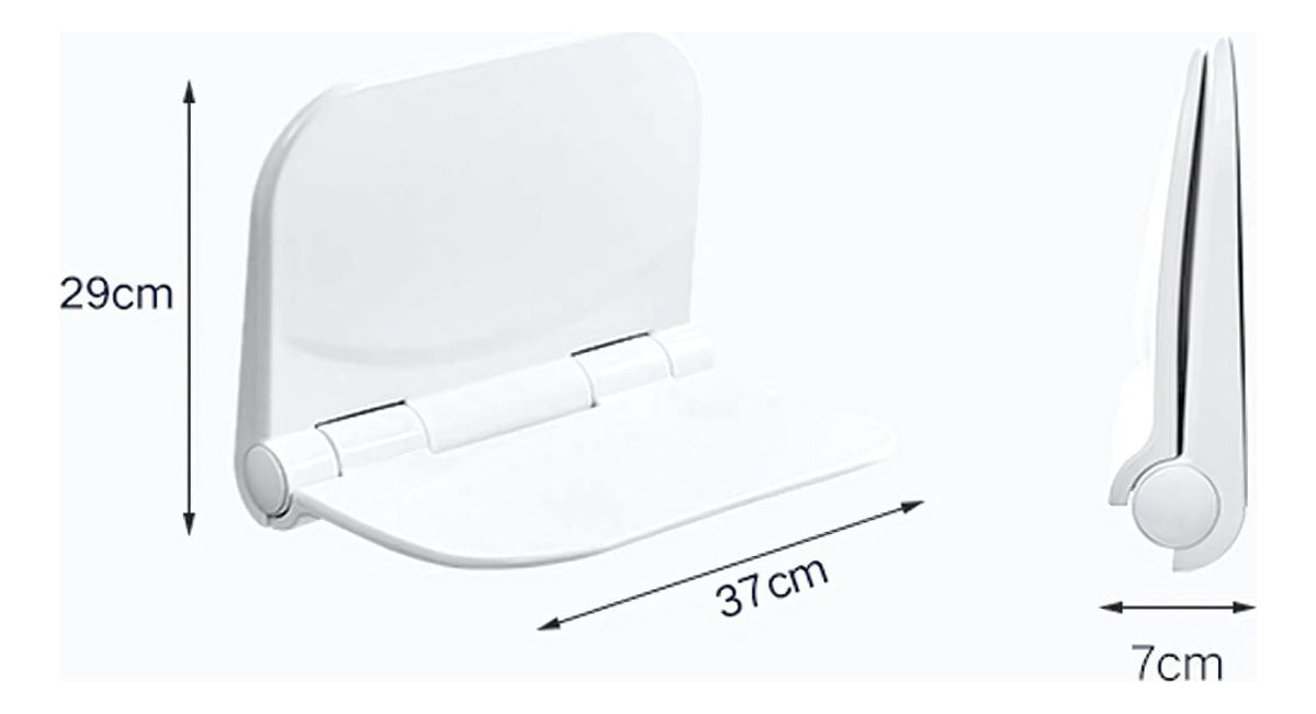Silla Plegable para Baño -Ducha Blanco - Alta Resistencia 110 kg, Abatible