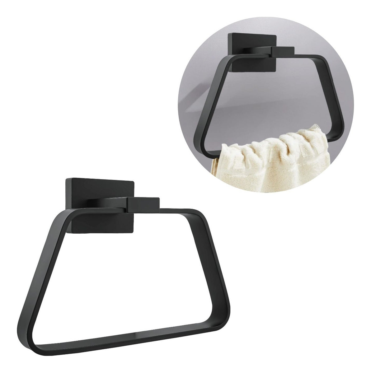 Toallero De Aro Negro En Aluminio Modelo L. Perla - Con Chazos y Tornillos