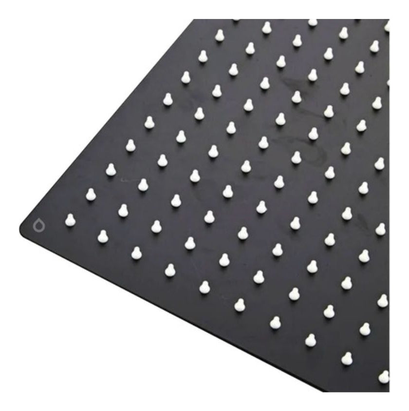 Ducha Regadera Cuadrada Color negro 25cm +Tubo