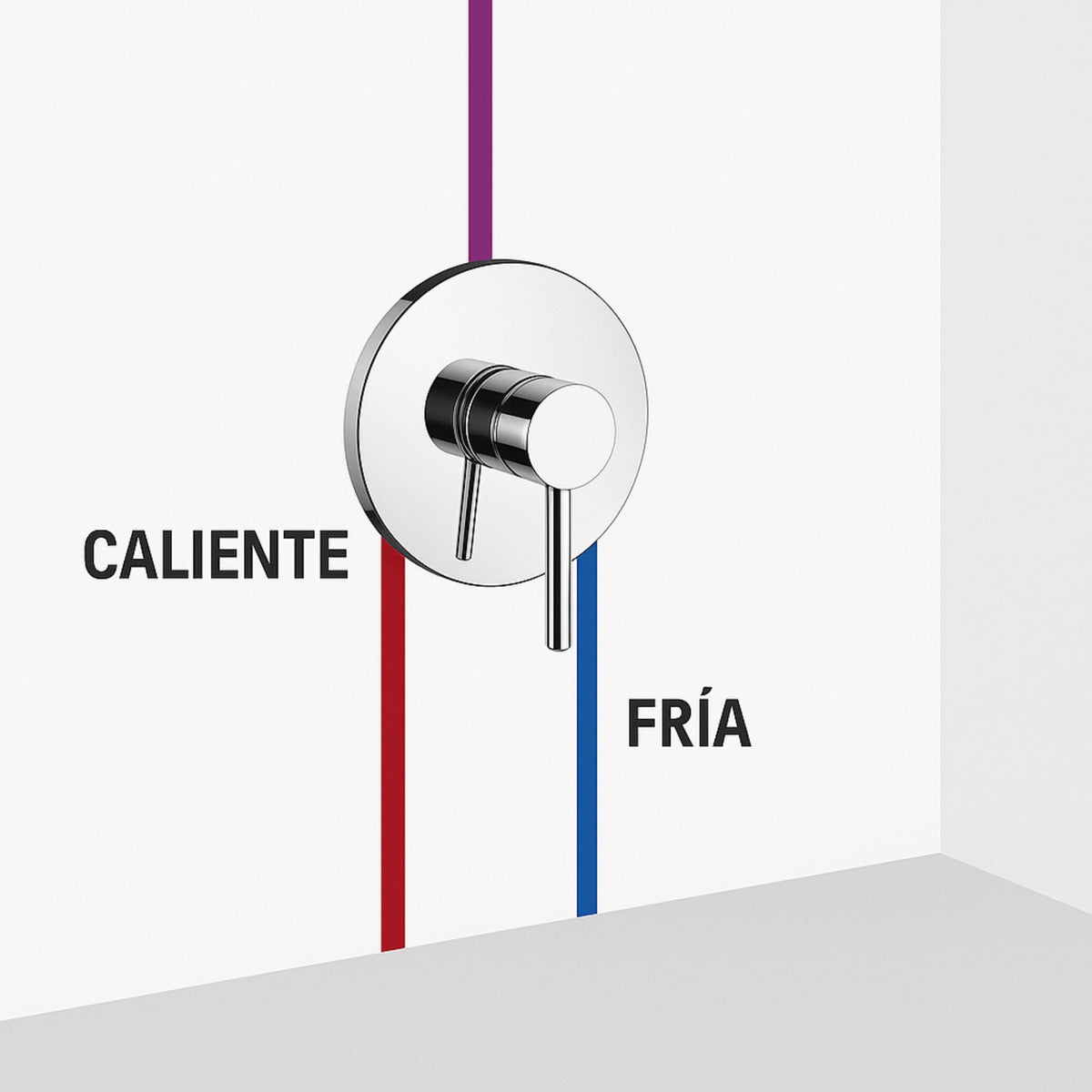 Set Ducha Monocontrol + Regadera Redonda 25Cm Cromo Lujo