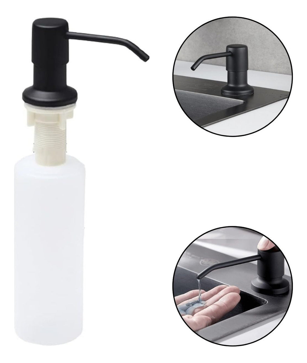 Dispensador Jab¢n Acero Inoxidable Negro Integrado Cocina