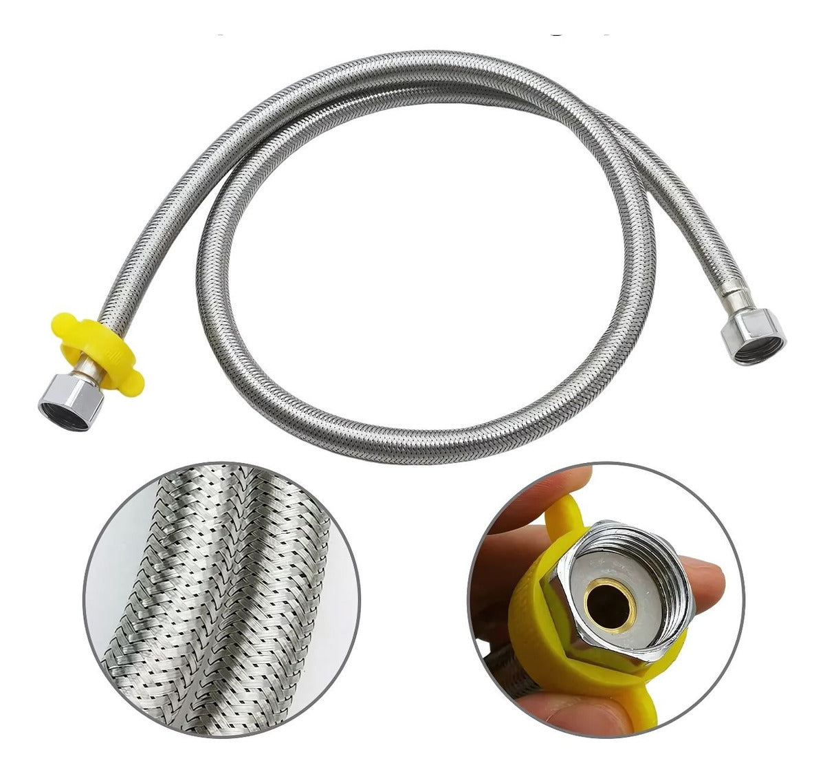 Acople Flexom‚trico 1/2"x1/2" Acero Inoxidable 80 cm