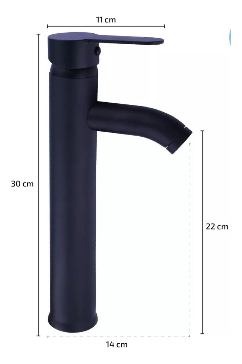 Kit Lavamanos Sobreponer Con Grifería Y Desagües Negros.