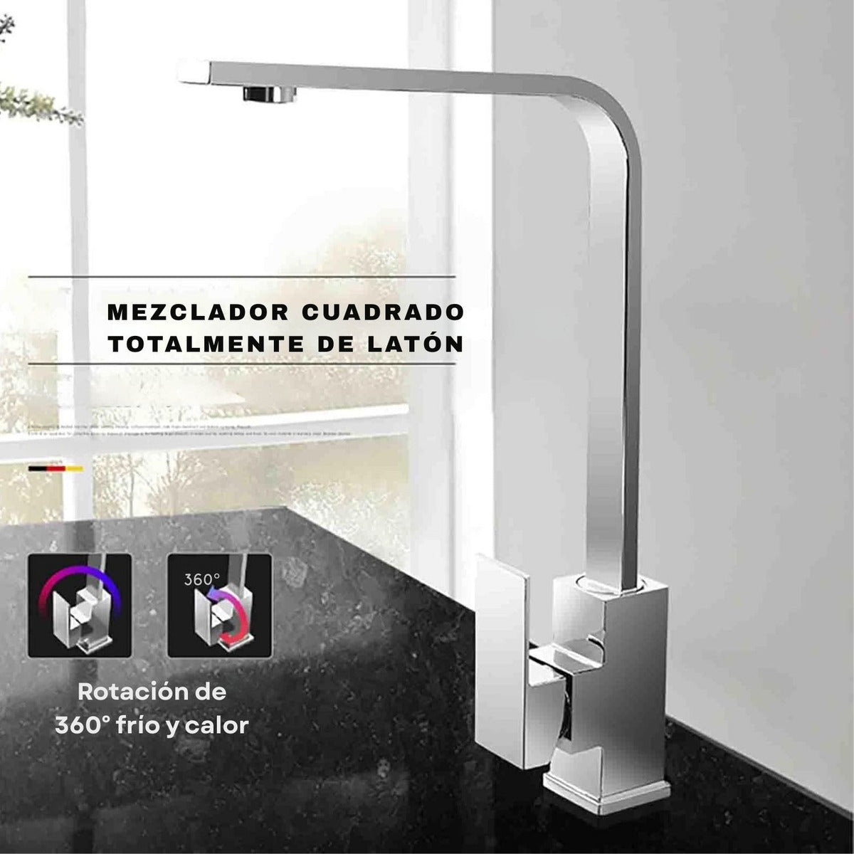 Grifer¡a Lavaplatos Monocontrol Tipo L Satinada Alta Calidad