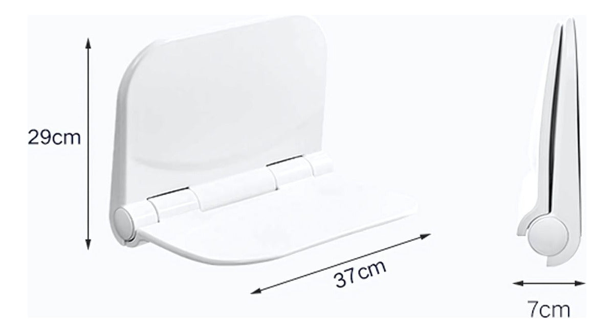 Silla Plegable para Baño -Ducha Blanco - Alta Resistencia 110 kg, Abatible