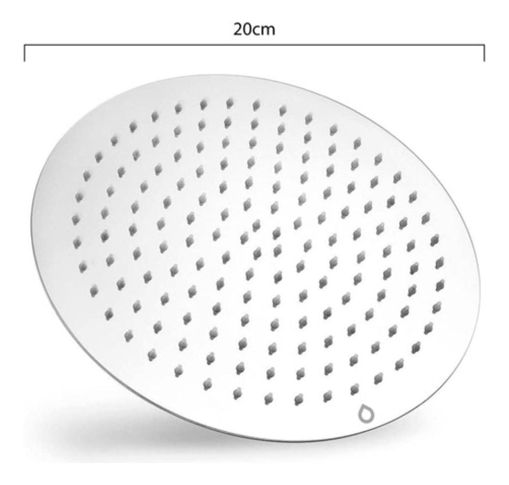 Regadera Acero Ultraplana 20 cms Redonda Alta Calidad Sin Tubo