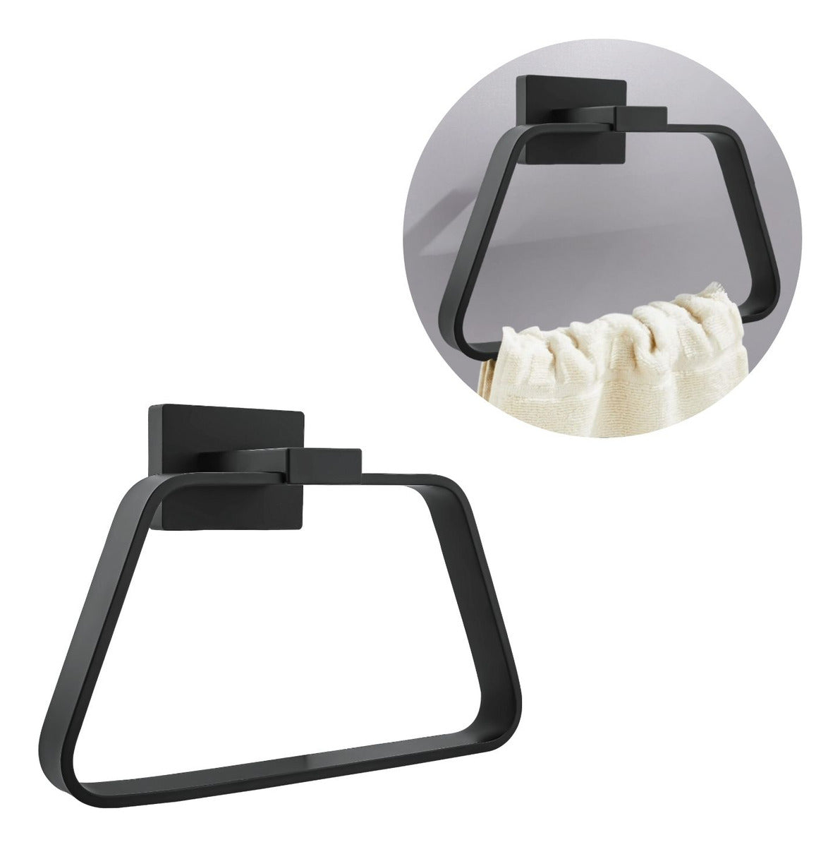 Toallero De Aro Negro En Aluminio Modelo L. Perla - Con Chazos y Tornillos