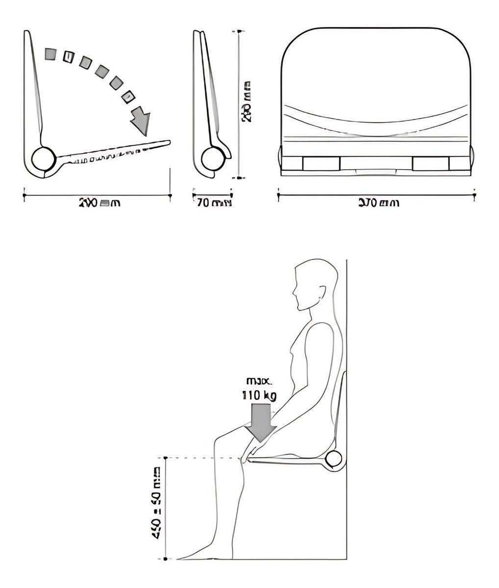 Silla Plegable para Baño -Ducha Blanco - Alta Resistencia 110 kg, Abatible