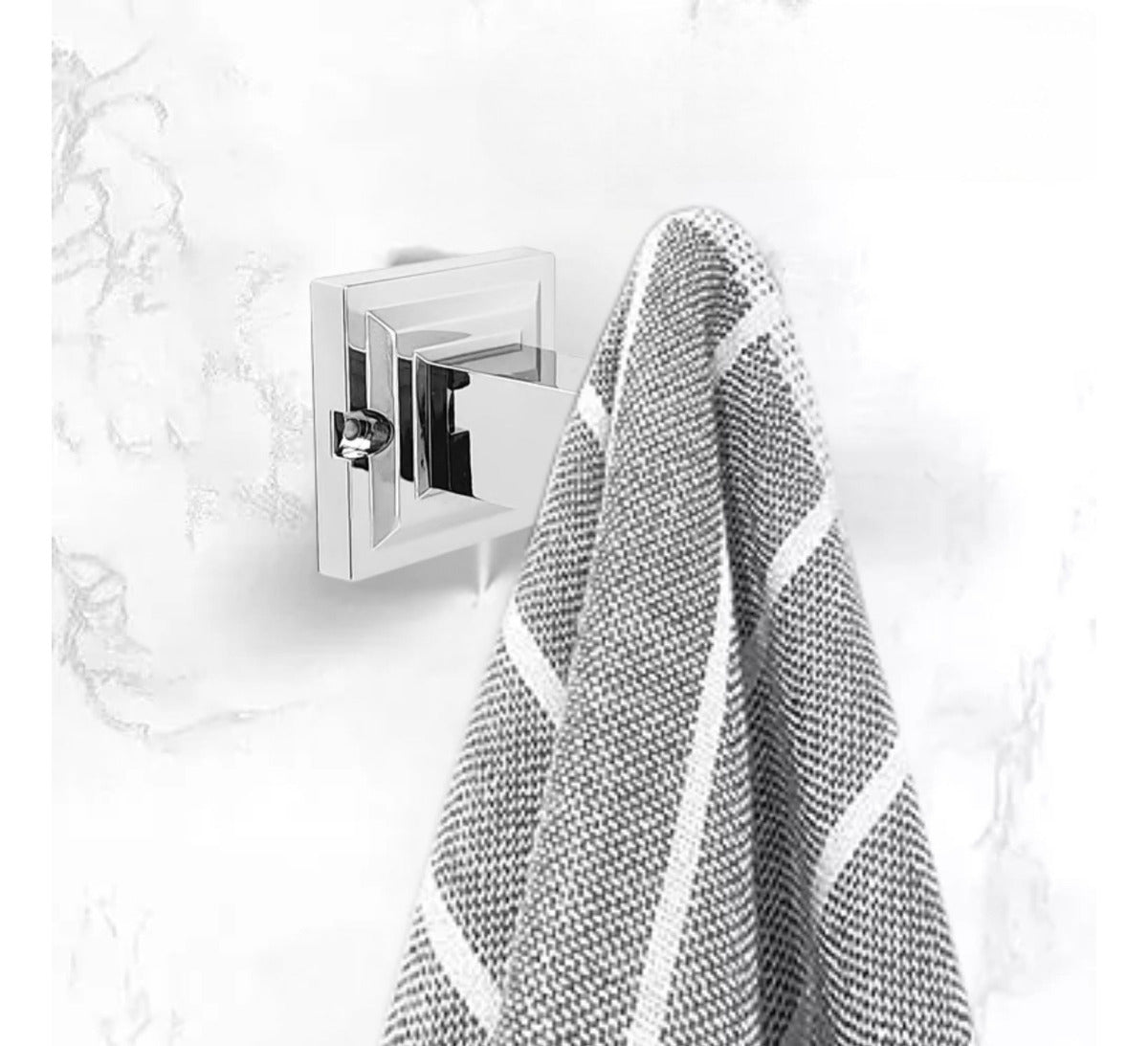 Gancho Perchero Tamesis Base Cuadrada De Lujo Cromo