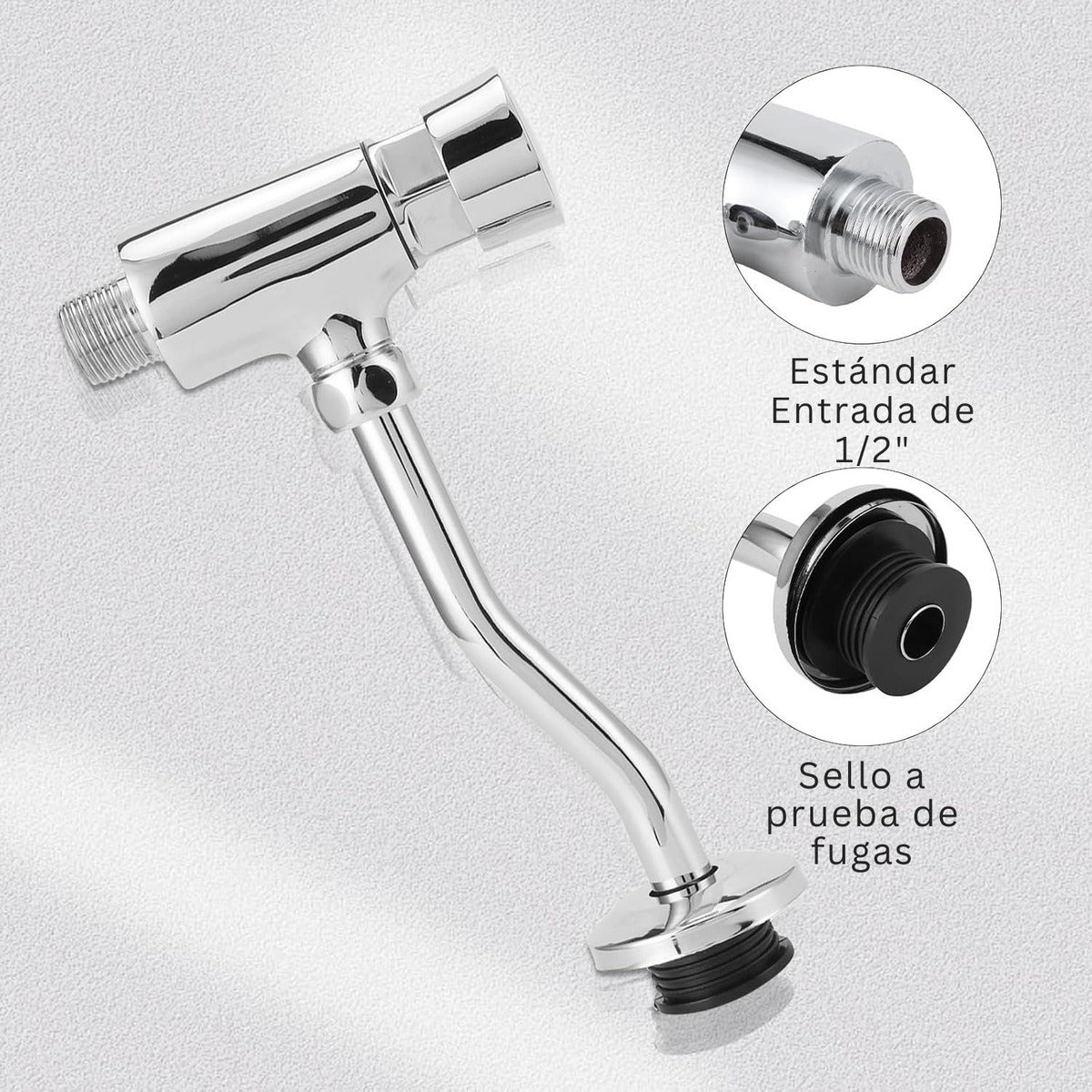 Grifería para Orinal de Push - Sistema de Cierre Automático - Cromada