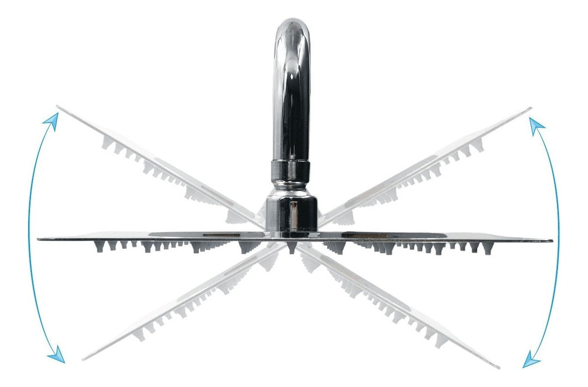 Regadera Ducha Metalica Cuadrada 25 Cms-cromo Incluye Tubo