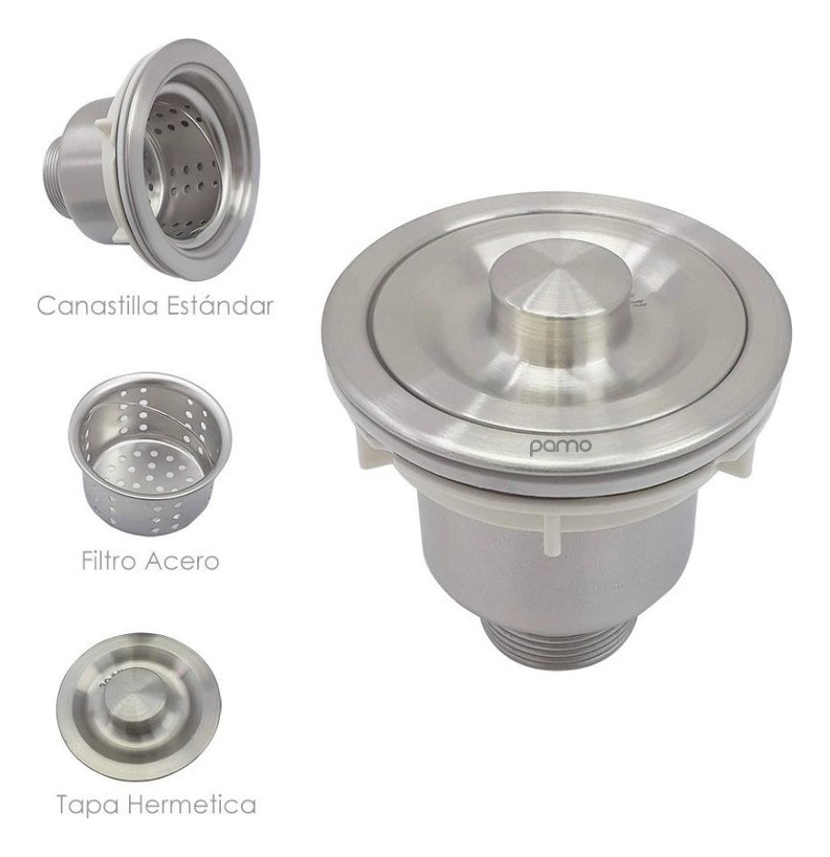 Canastilla Industrial Con Filtro Canasta En Acero, Lavaplatos