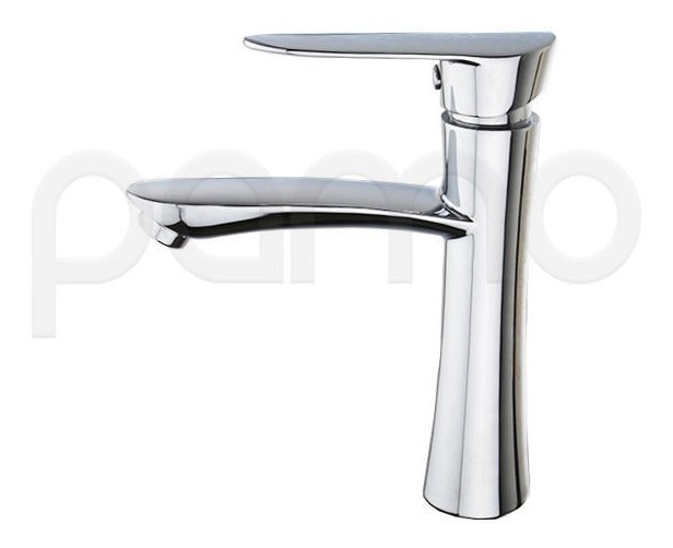 Llave Lavamanos Base Cilíndrico Curvo Manija Antioxidante