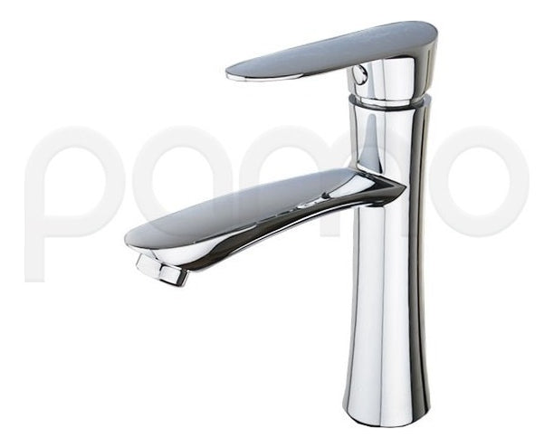 Llave Lavamanos Base Cilíndrico Curvo Manija Antioxidante