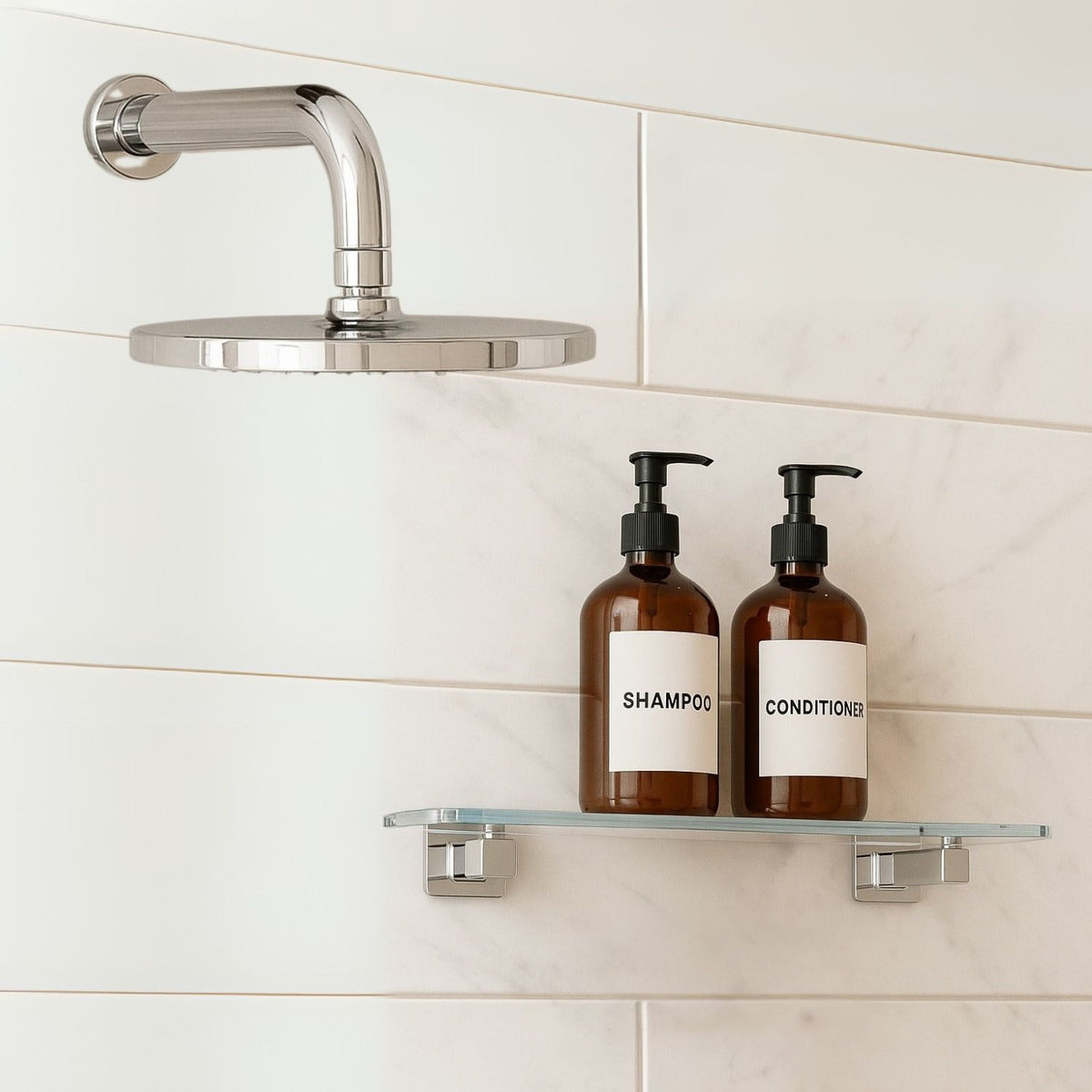 Repisa Acrílica Transparente 45Cm Soportes Cromados Alta Resistencia