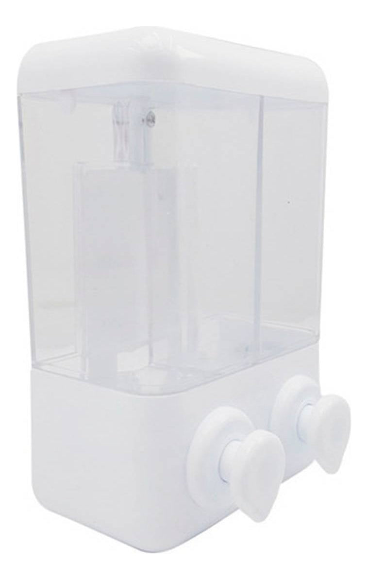 Dispensador De Jab¢n Doble Para Ba¤o 2 En 1 Blanco