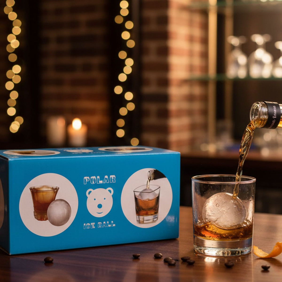 Molde De Silicona Para Hielo Esfera Grande Azul Pack X 2