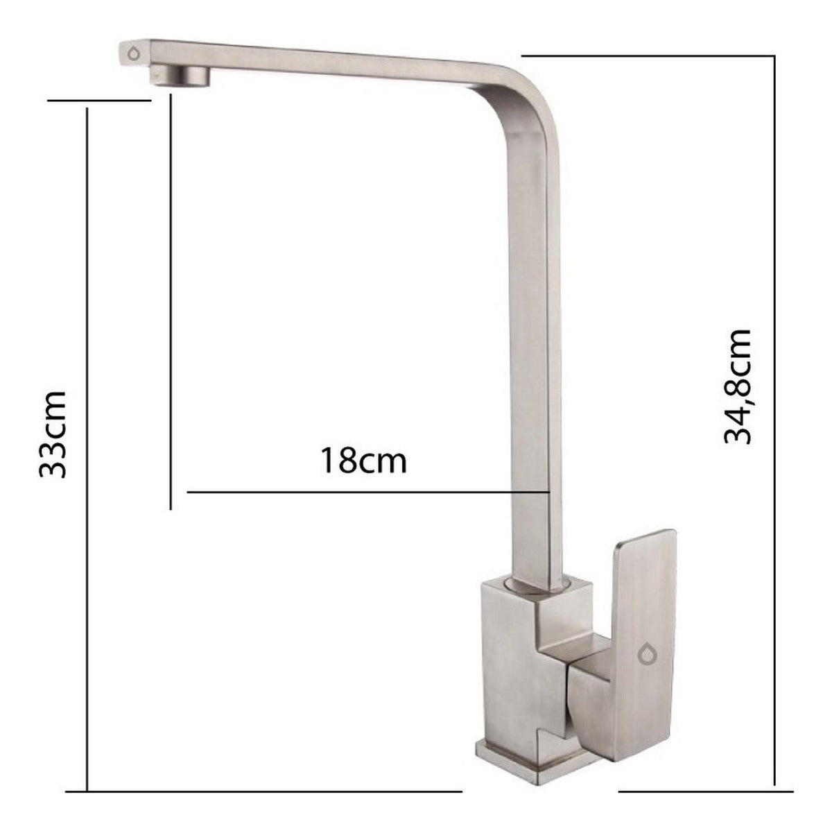 Grifer¡a Lavaplatos Monocontrol Tipo L Satinada Alta Calidad