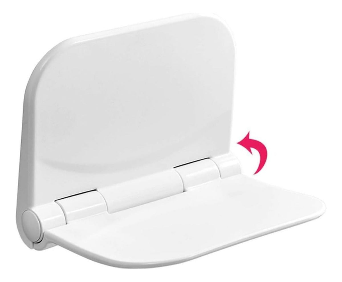 Silla Plegable para Baño -Ducha Blanco - Alta Resistencia 110 kg, Abatible