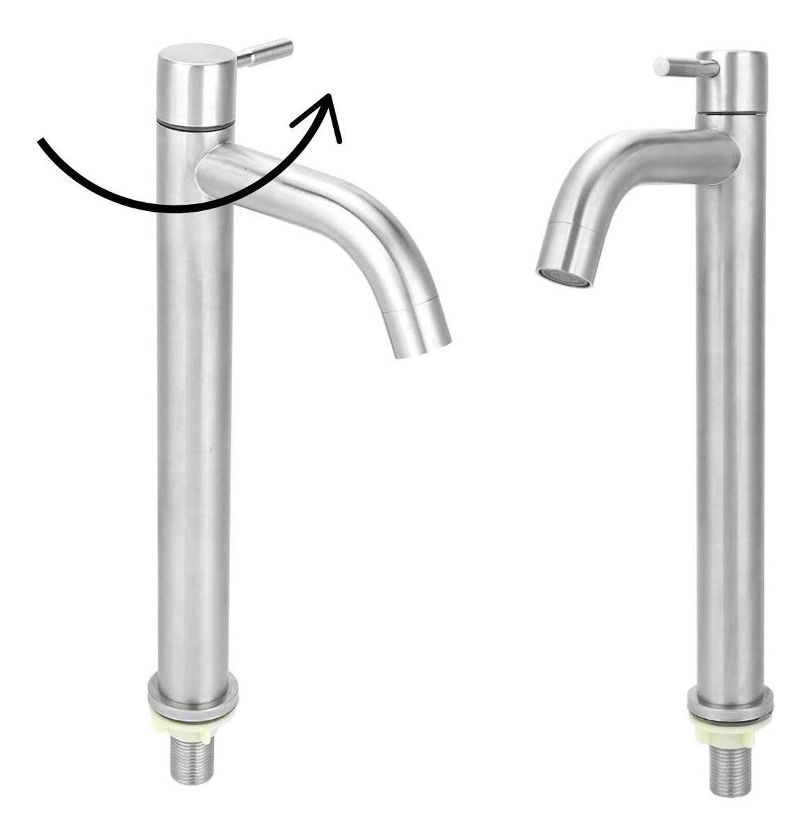 Grifer¡a llave Lavamanos Acero Satinada Poste Alto Para Agua Fr¡a.