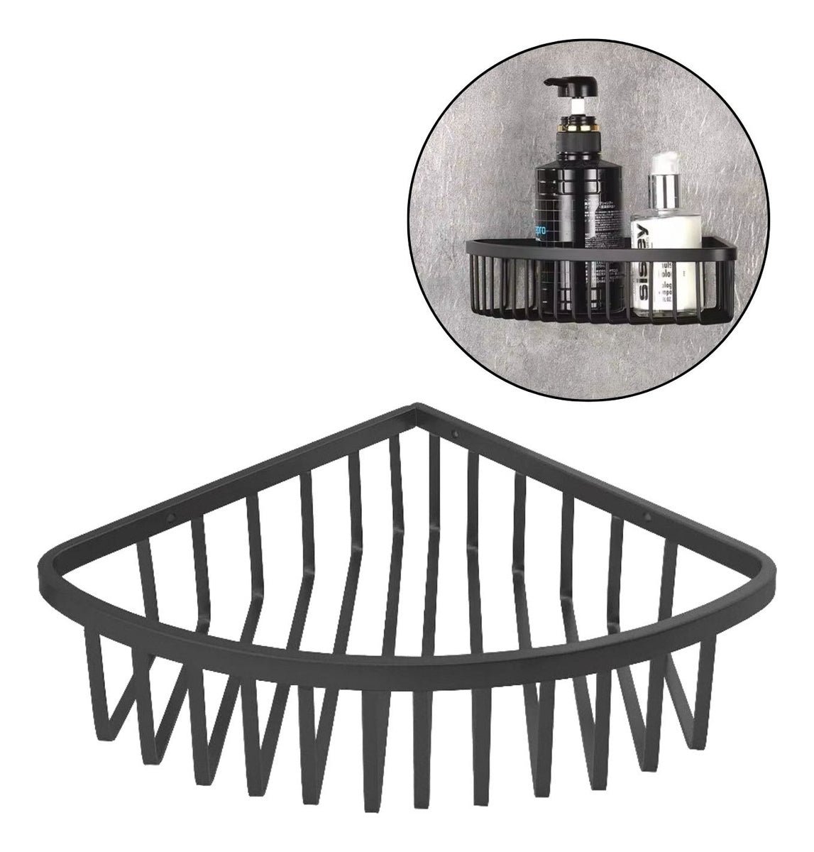 Jabonera Repisa Canastilla Esquinera Gris - Inoxidable de Alta Calidad