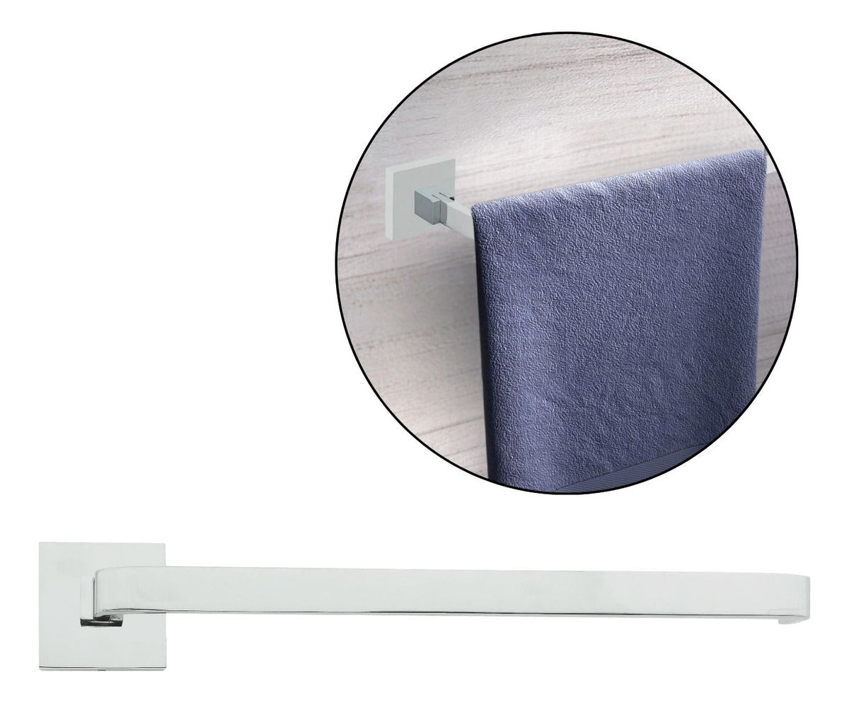 Toallero Base Cuadrada Bronce 28 cm Cromado de Alta Calidad