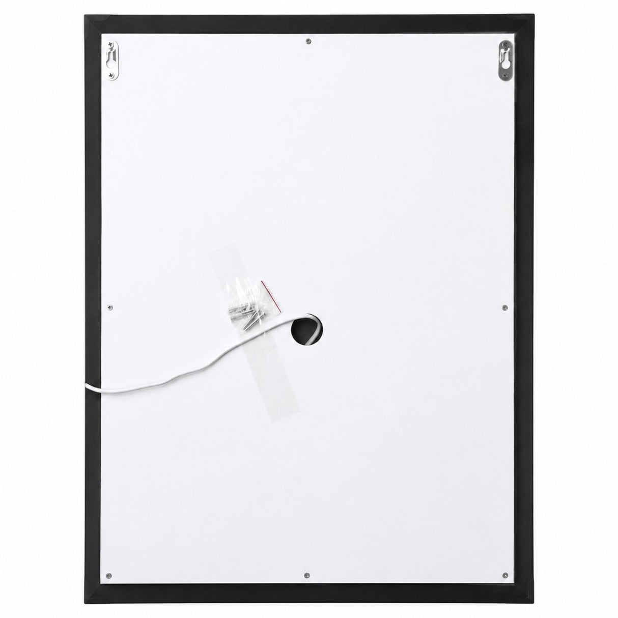 Espejo LED rectangular de 70 x 50 cm con esquinas redondeadas y luz de contorno