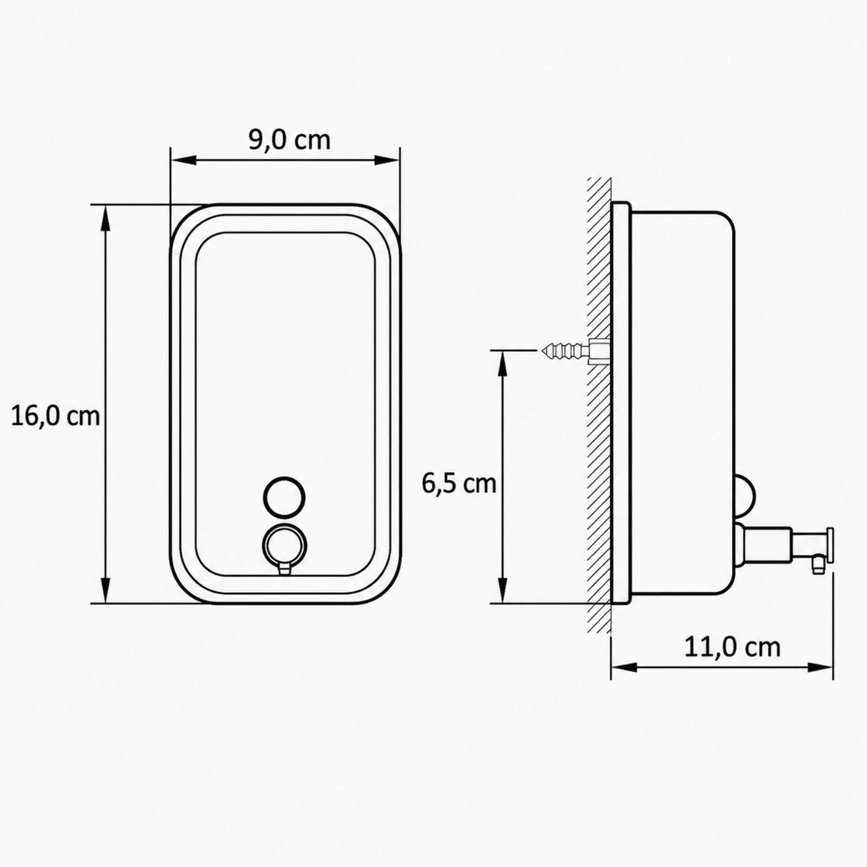 Dispensador de Jabón Líquido de Pared de 500 ml
