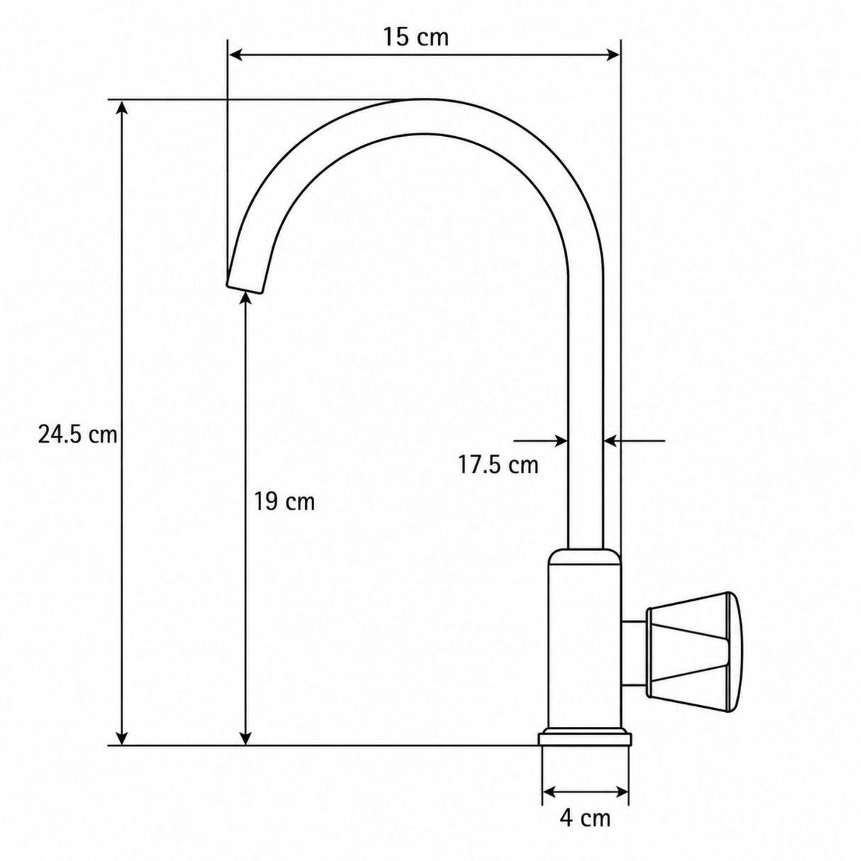 Grifería Lavacopas Plus Cromada 24,5 cm