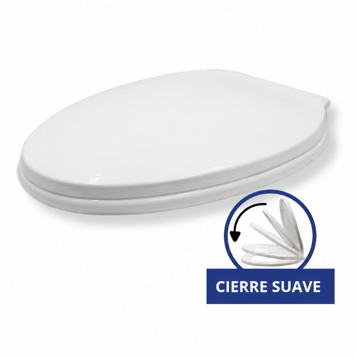 Asiento Sanitario Modern Alargado Blanco con Cierre Suave 48 cm