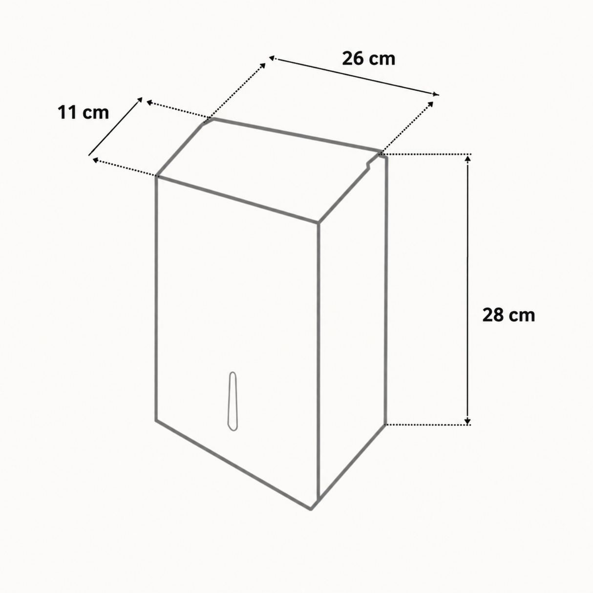 Dispensador de Toallas Interfoliadas en Acero Inoxidable 304 de 28 cm