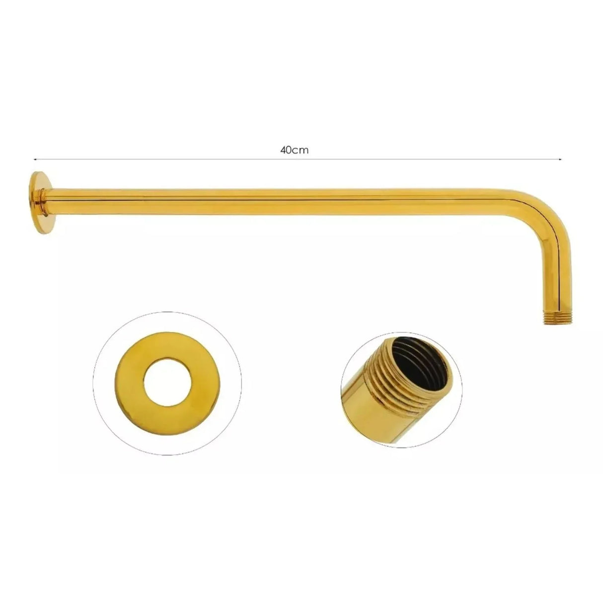 Tubo Regadera 40 cm Tipo L Acero inoxidable