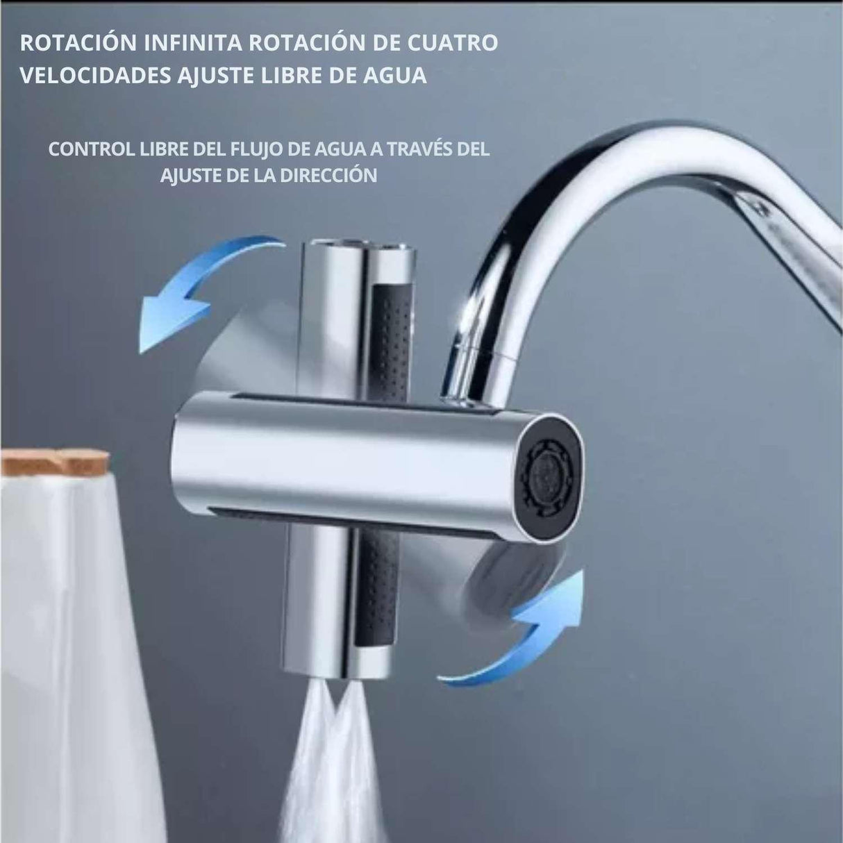 Aireador Grifo Cocina Extensor Universal 3 En 1 Acero Inoxidable