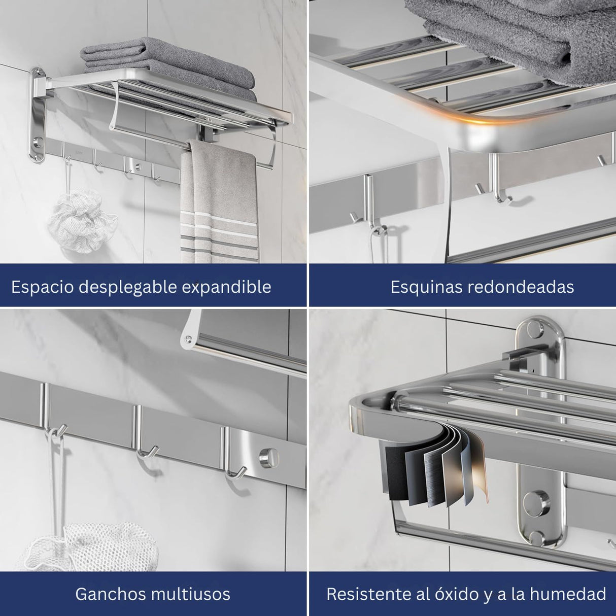 Toallero Hotelero en Acero SUS304 Dorado Multifuncional