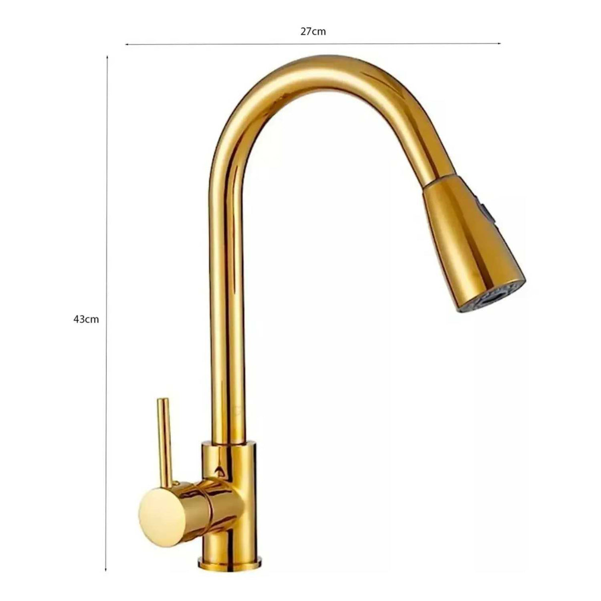 Grifería Lavaplatos Extraíble Oro Brillante Monocontrol | Cocina Moderna Premium