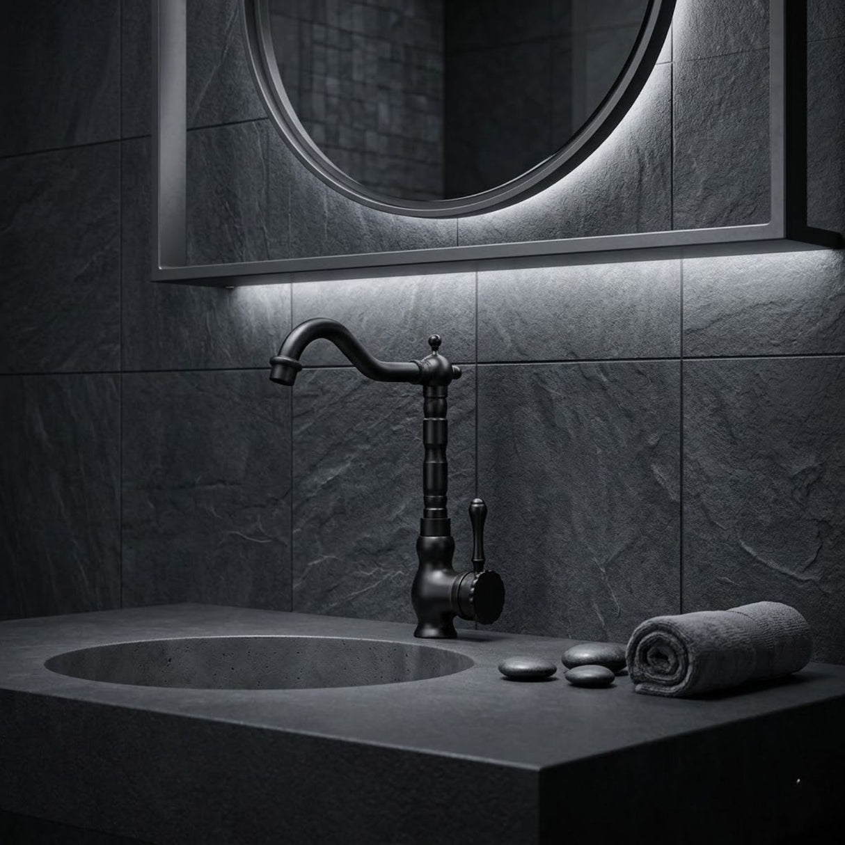 Grifería Monocontrol Nissa Negro Cobre Vintage para Lavamanos | Diseño Moderno Premium