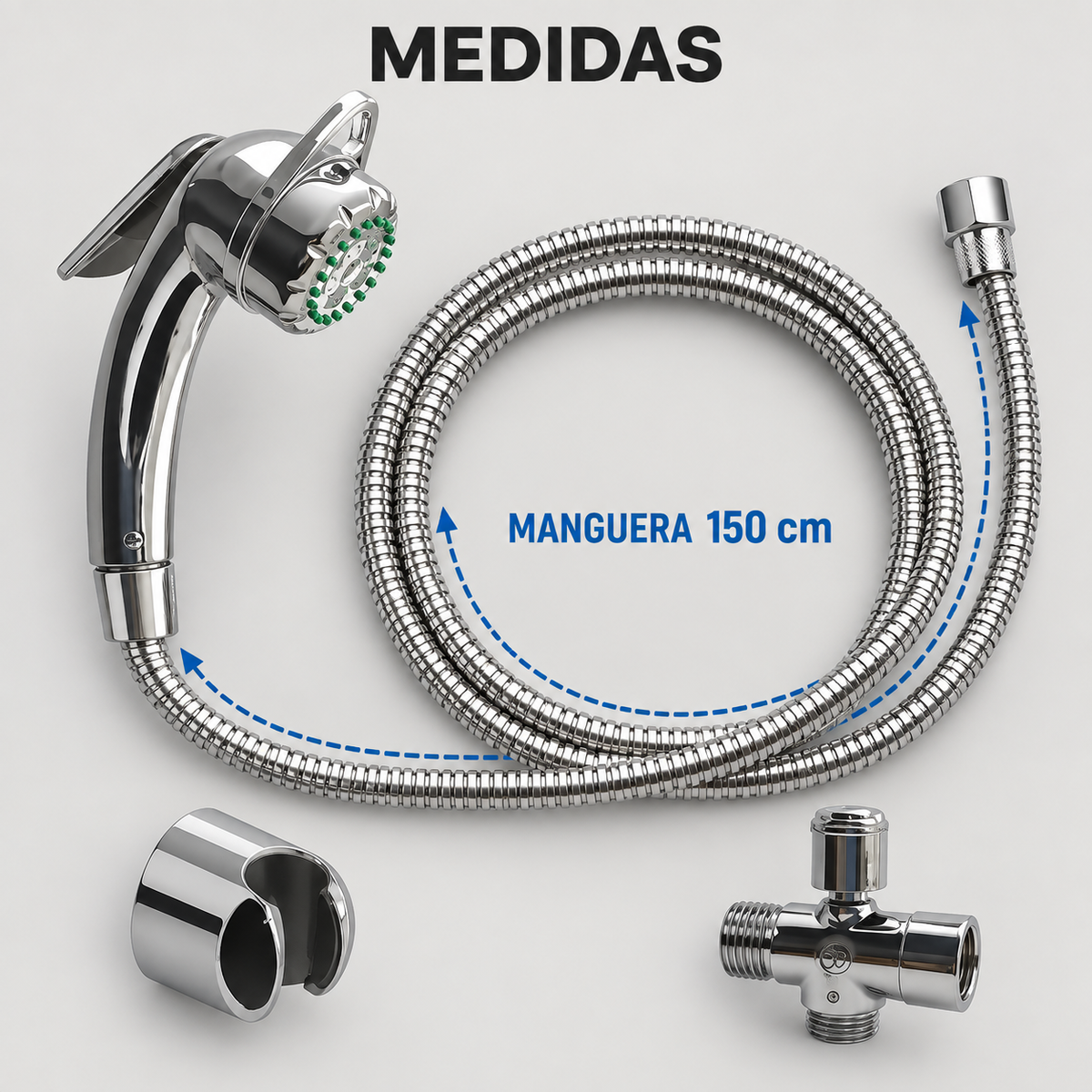 Medida de la manguera de la ducha bidet: 150 cm