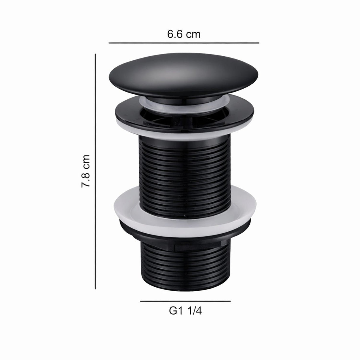 Kit Grifería Lavamanos Alta Milan Negro Mate 28 cm + Desagüe Push Cuadrado Negro 7.8 cm | Set Completo Baño Moderno