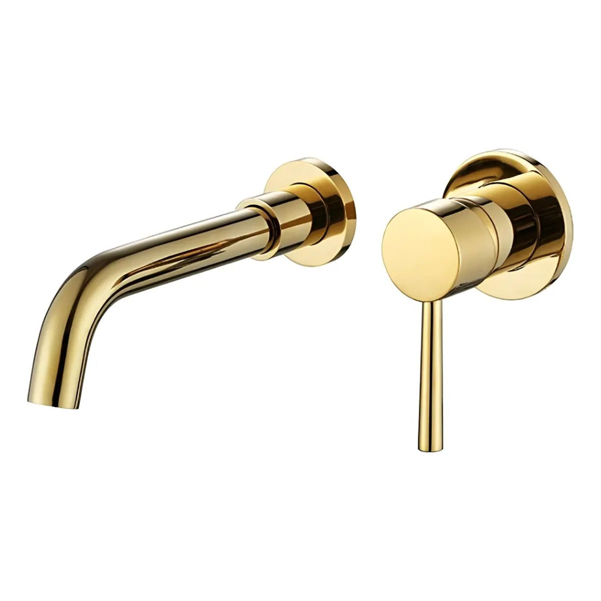 Grifería Lavamanos de Pared Oro Vintage | Monocontrol Elegante para Baño Moderno