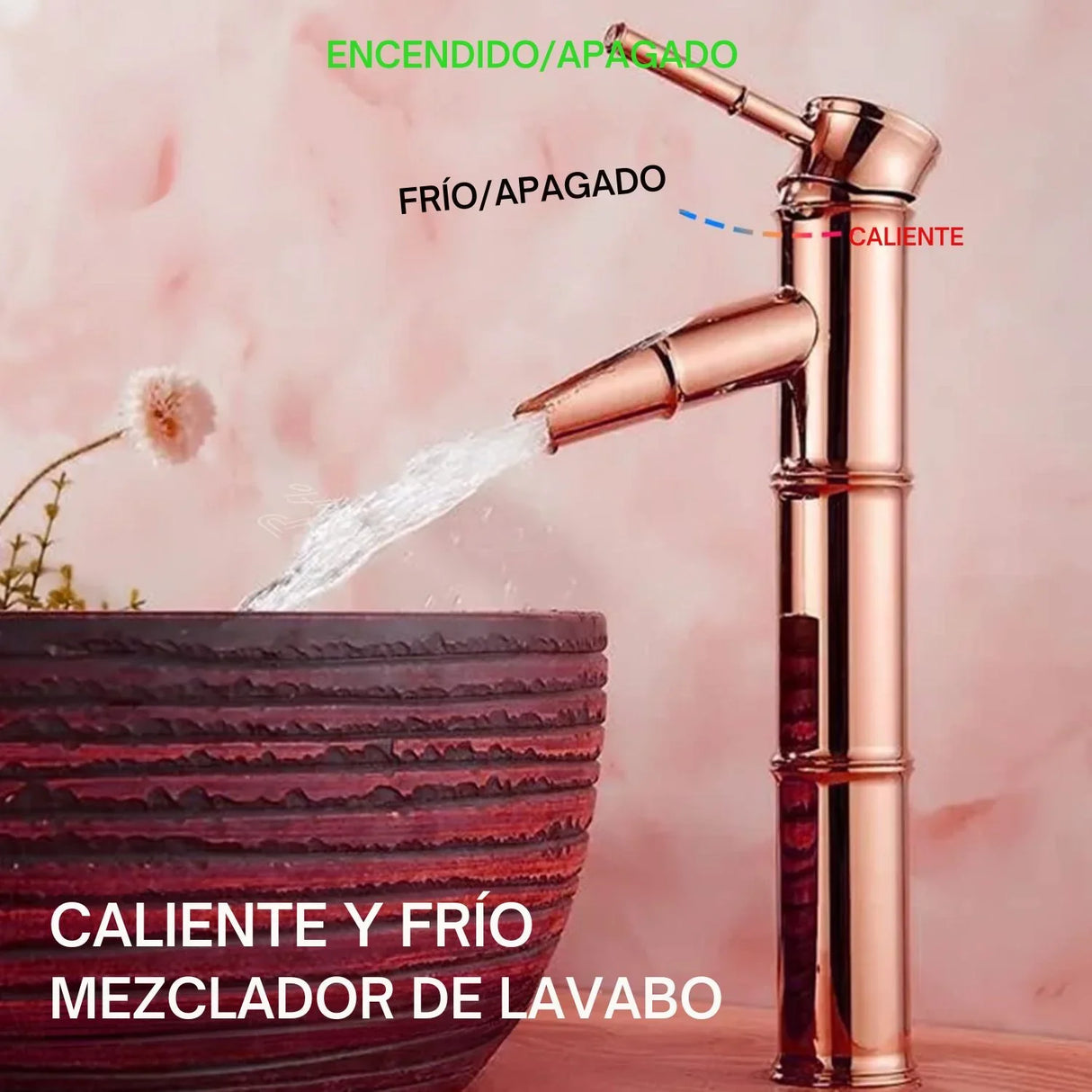 Grifería Monocontrol Cascada Alto Bambú