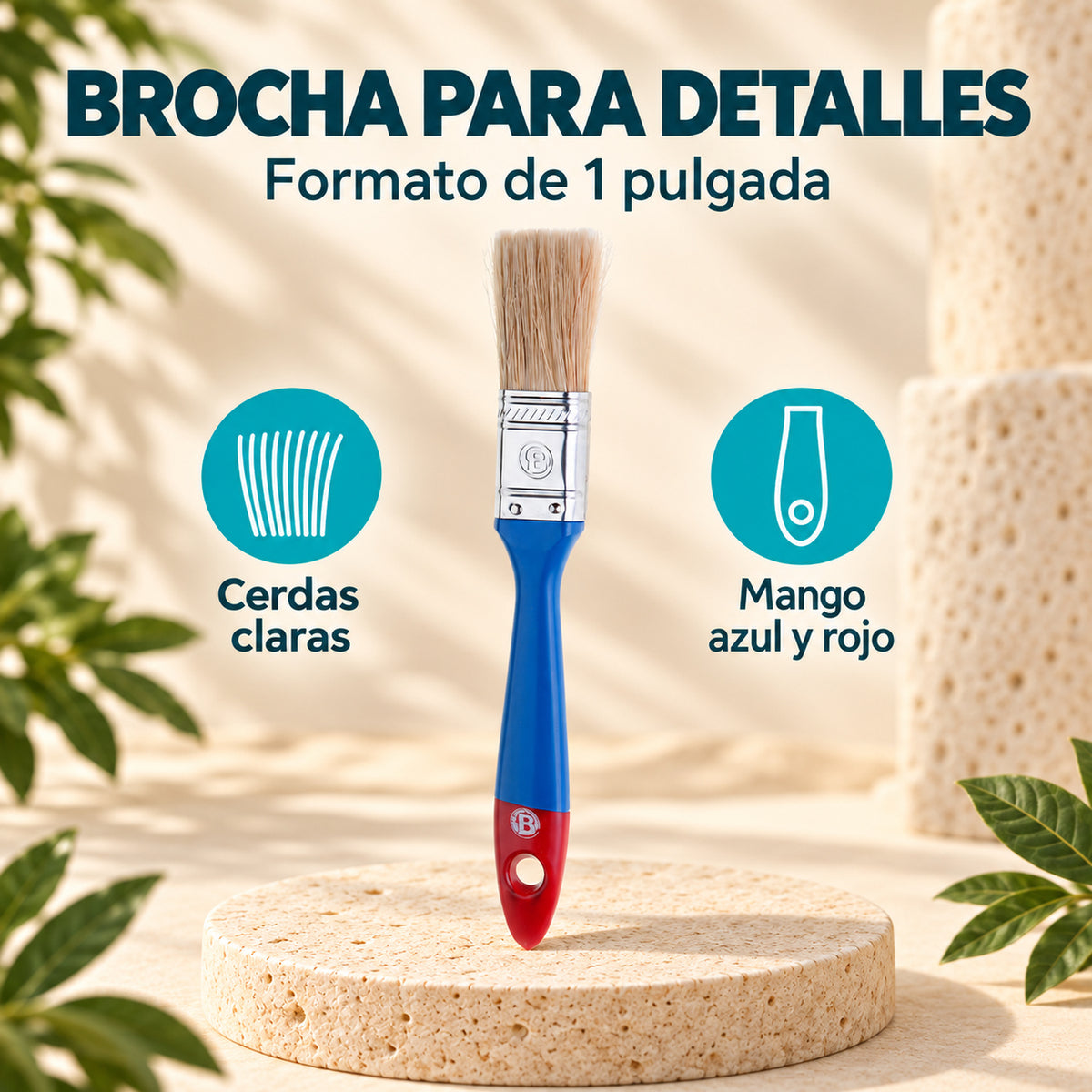 Brocha para pintura de 1 pulgada · 03 caracteristicas
