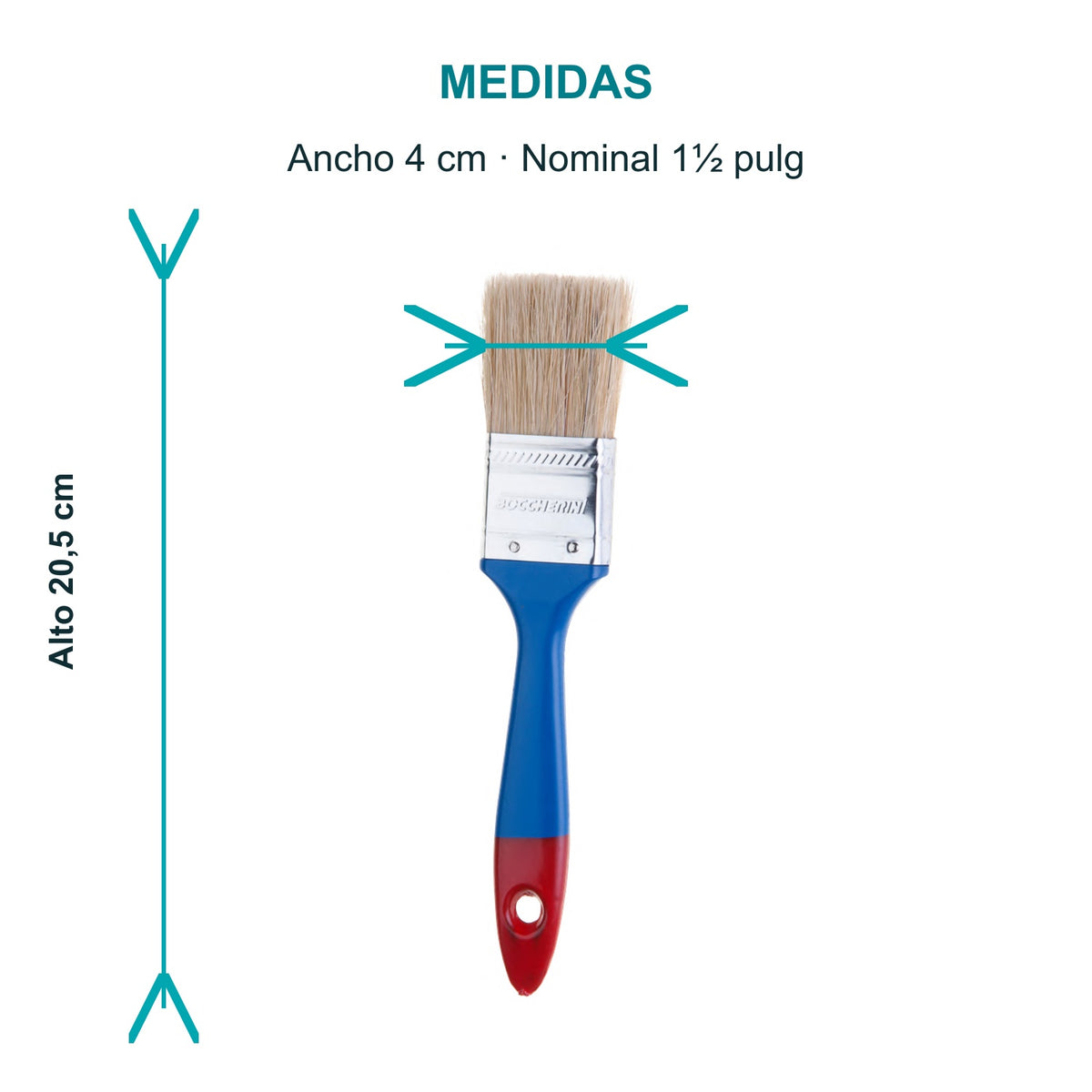 Medidas de brocha para pintura de 1½ pulgadas