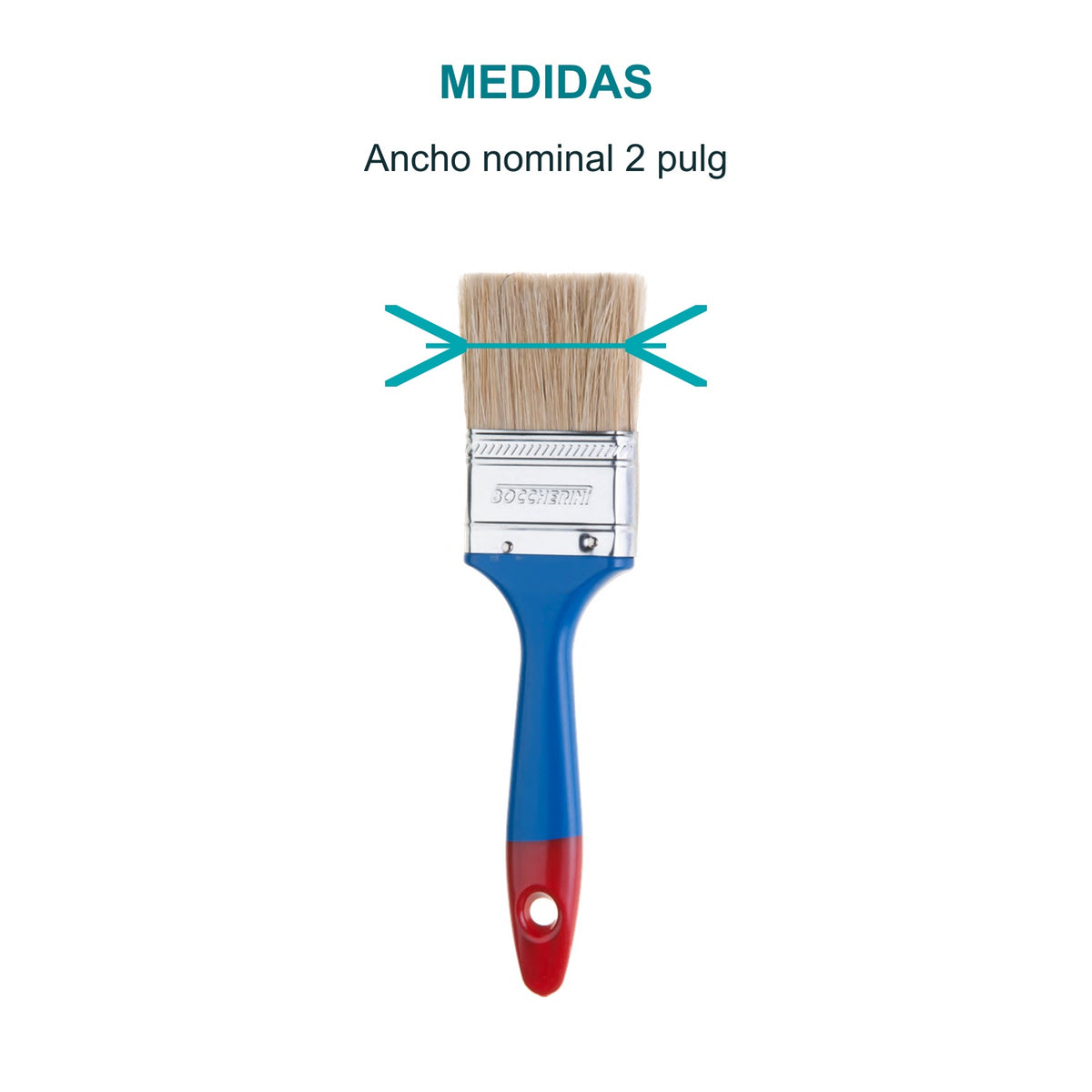 Medidas de Brocha para pintura de 2 pulgadas con mango plástico