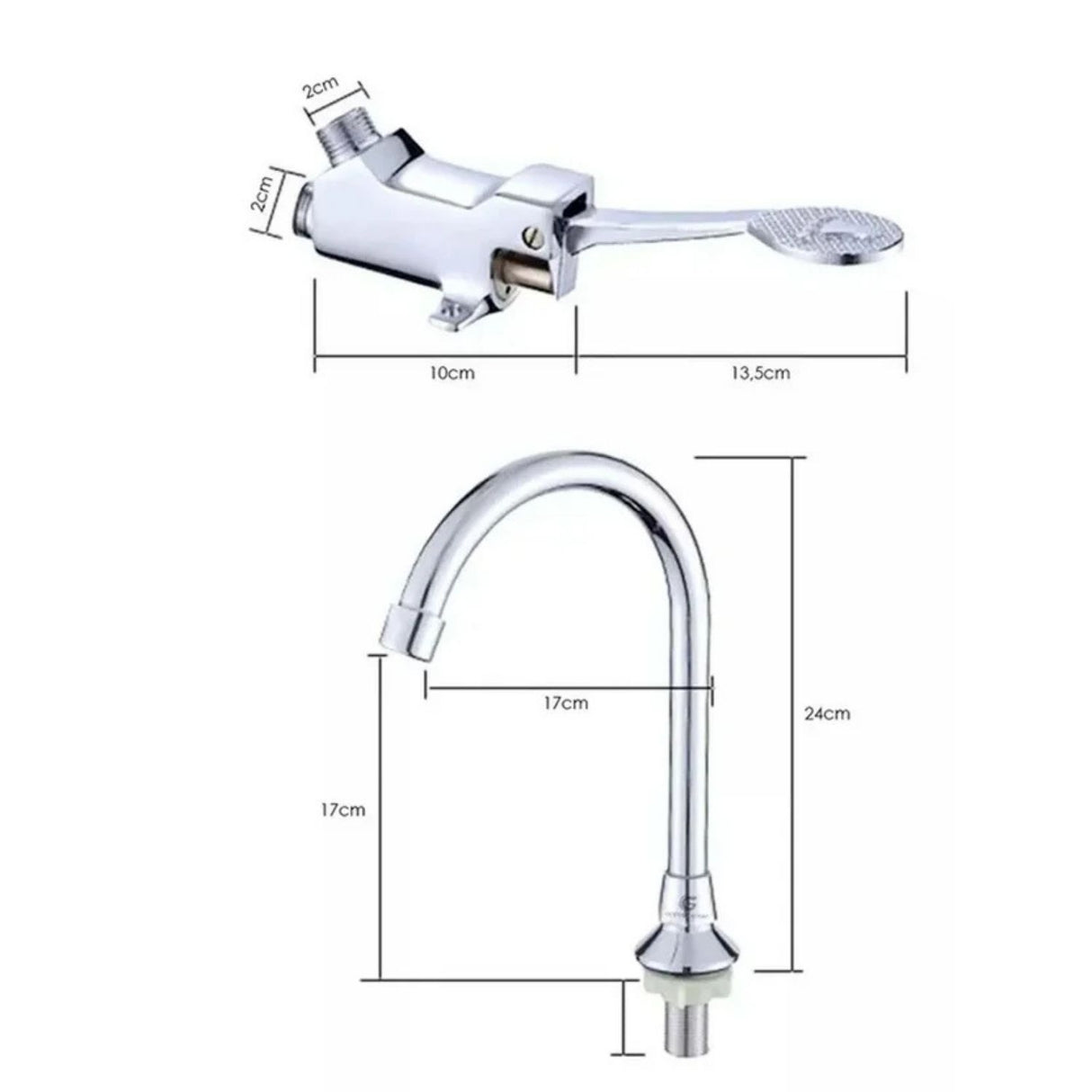 Kit Válvula Grifería Pedal Alto Tráfico Institucional Manos Libres
