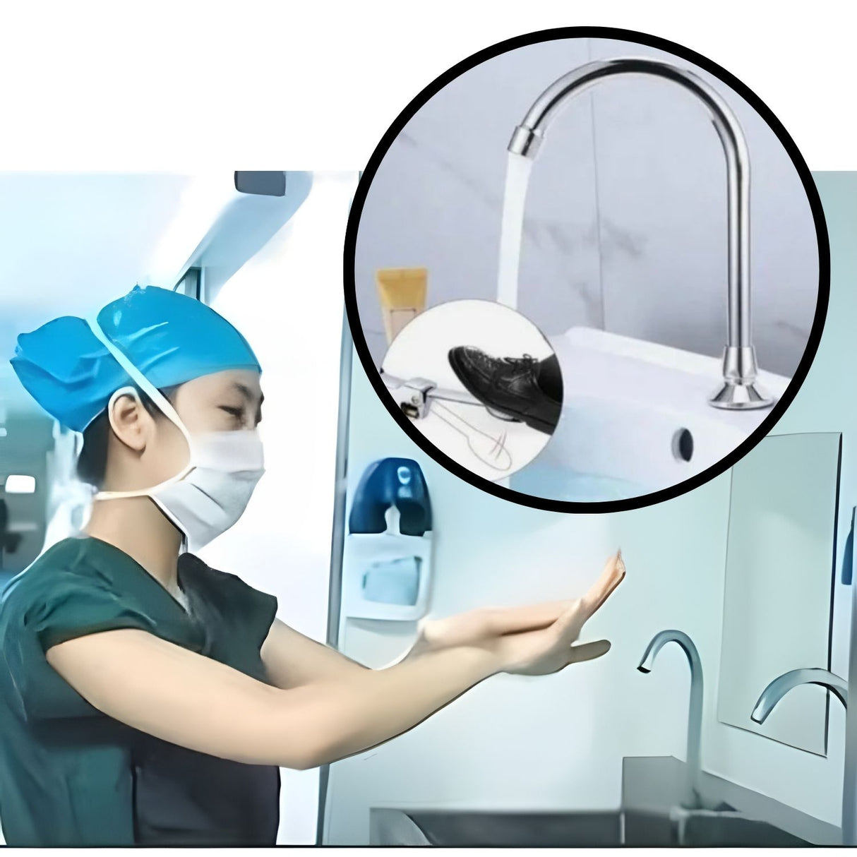 Kit Válvula Grifería Pedal Alto Tráfico Institucional Manos Libres